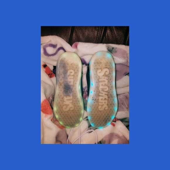 Metallic Light-up Sketcher Athletic Shoes (girls) - Picture 2 of 3